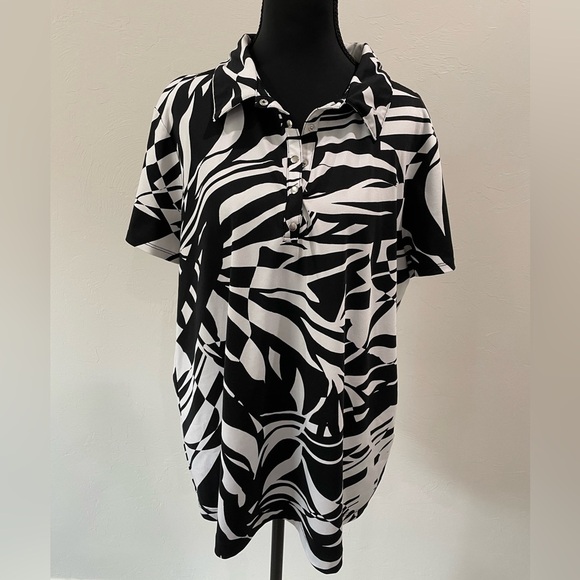 Chico's Tops - Chico's Monochrome Patterned Blouse black